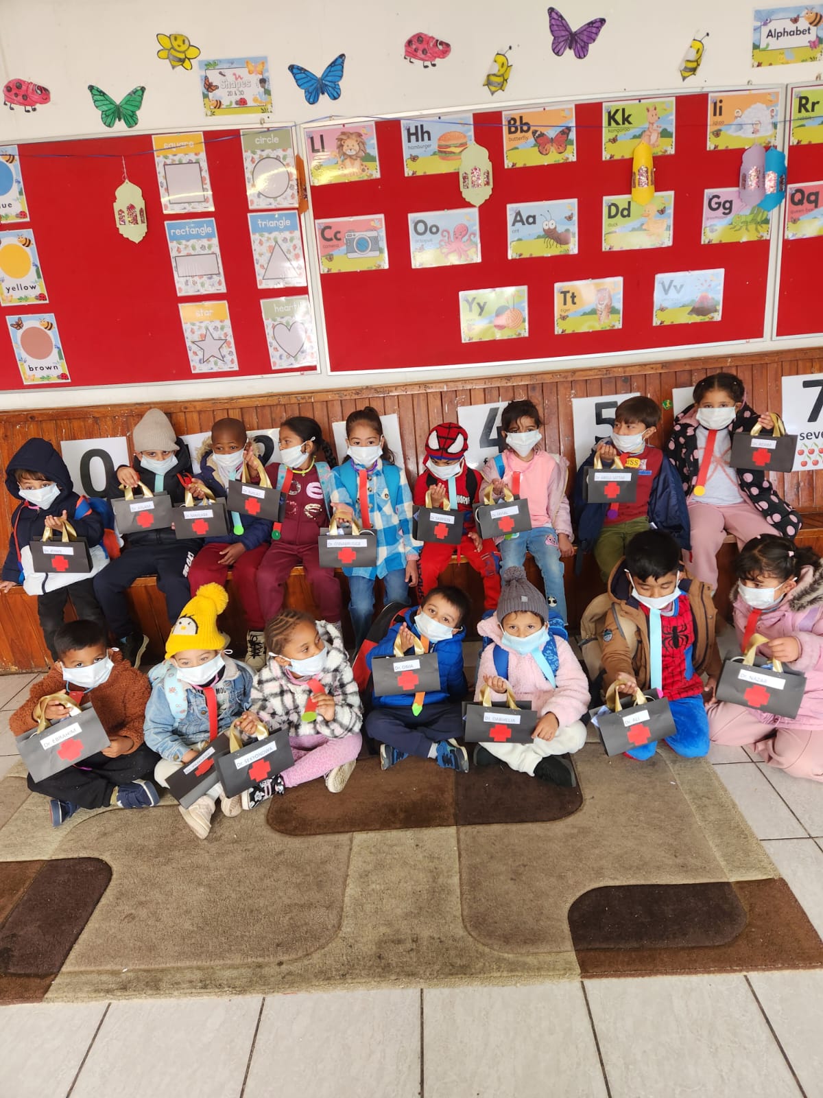 Students expressing happiness and unity
